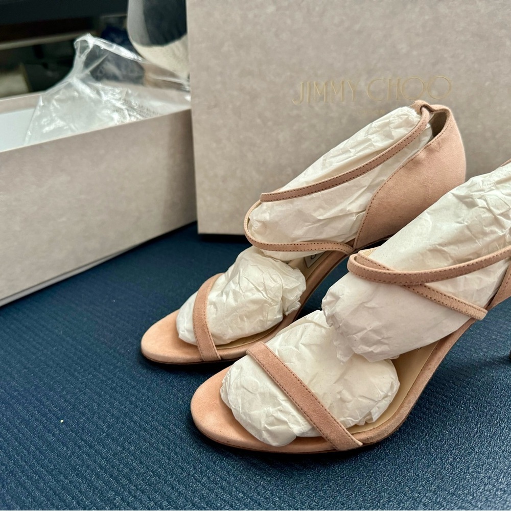 ๐ฌ๐ง Jimmy Choo Hesper 85 OSUE 028 Powder Pink 36 1/2 - Picture 4 of 5